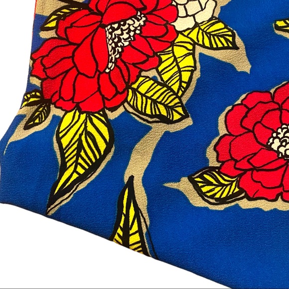 MELISSA MCCARTHY blue bright floral wide leg palazzo pants plus size 16W NWOT - Picture 3 of 5